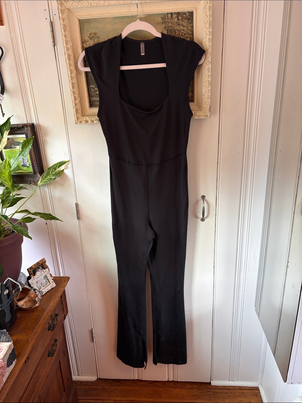 Free People Black Sleeveless Scoop-Neck Jumpsuit